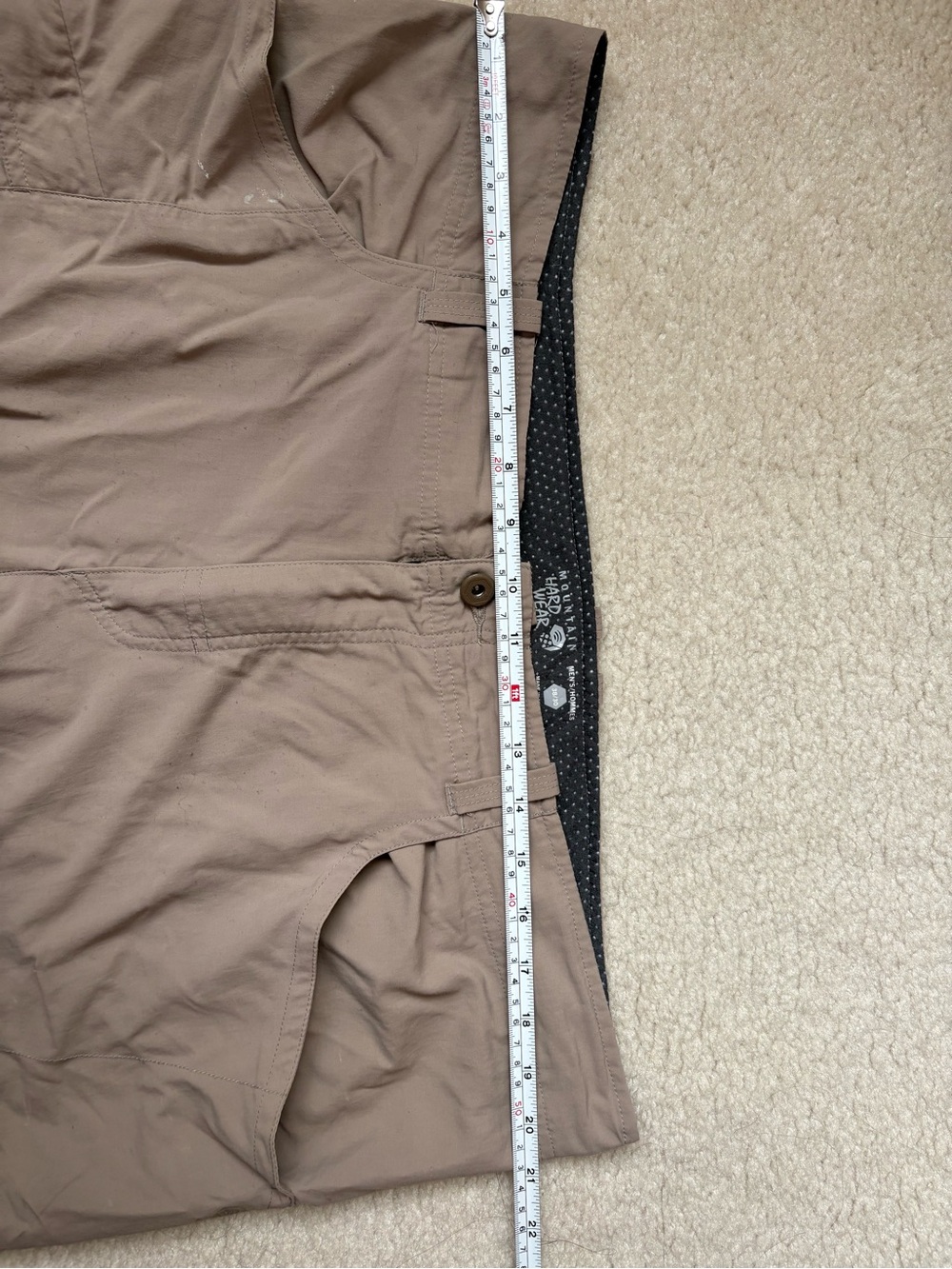 Mountain Hardwear beige khaki convertible utility cargo hiking pants sz 38 x 30 - Picture 2 of 9